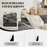 110" U Shape Cloud Couch, Comfy Upholstered Sectional Couches for Living Room, Oversized Modular Sleeper Sectional Sofa with Double Cushions & 4 Lumbar Pillows, Grey jonpony