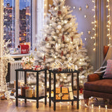 TUTOTAK End Table, Set of 2, Side Table, Nightstand, 2-Tier Storage Shelf, Sofa Table for Small Space, Living Room, Bed Room TB01BK035 TUTOTAK