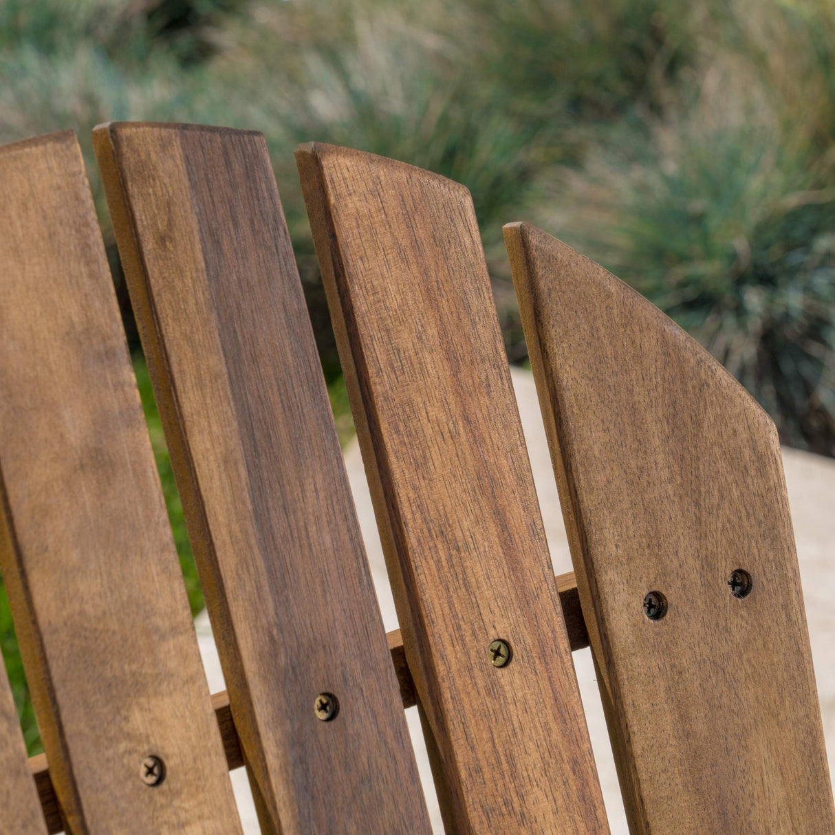 GDFStudio Outdoor Reclining Wood Adirondack Chair with Footrest (2, Natural Stained) GDFStudio