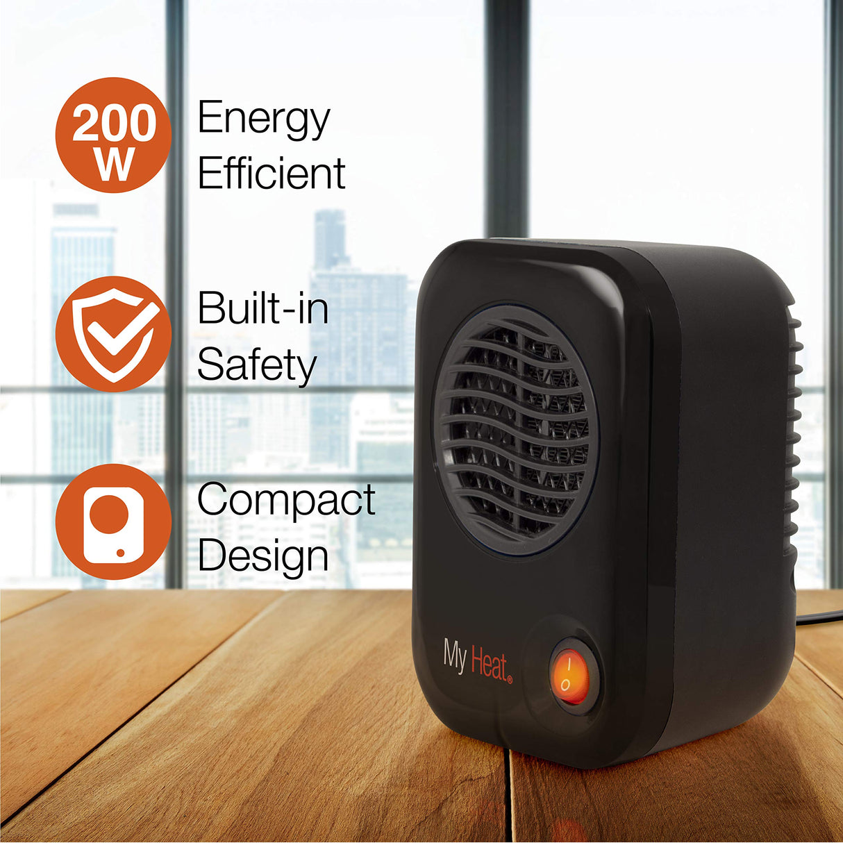 Lasko MyHeat Personal Mini Space Heater for Home with Single Speed, 6 Inches, Black, 200W, 100 Lasko