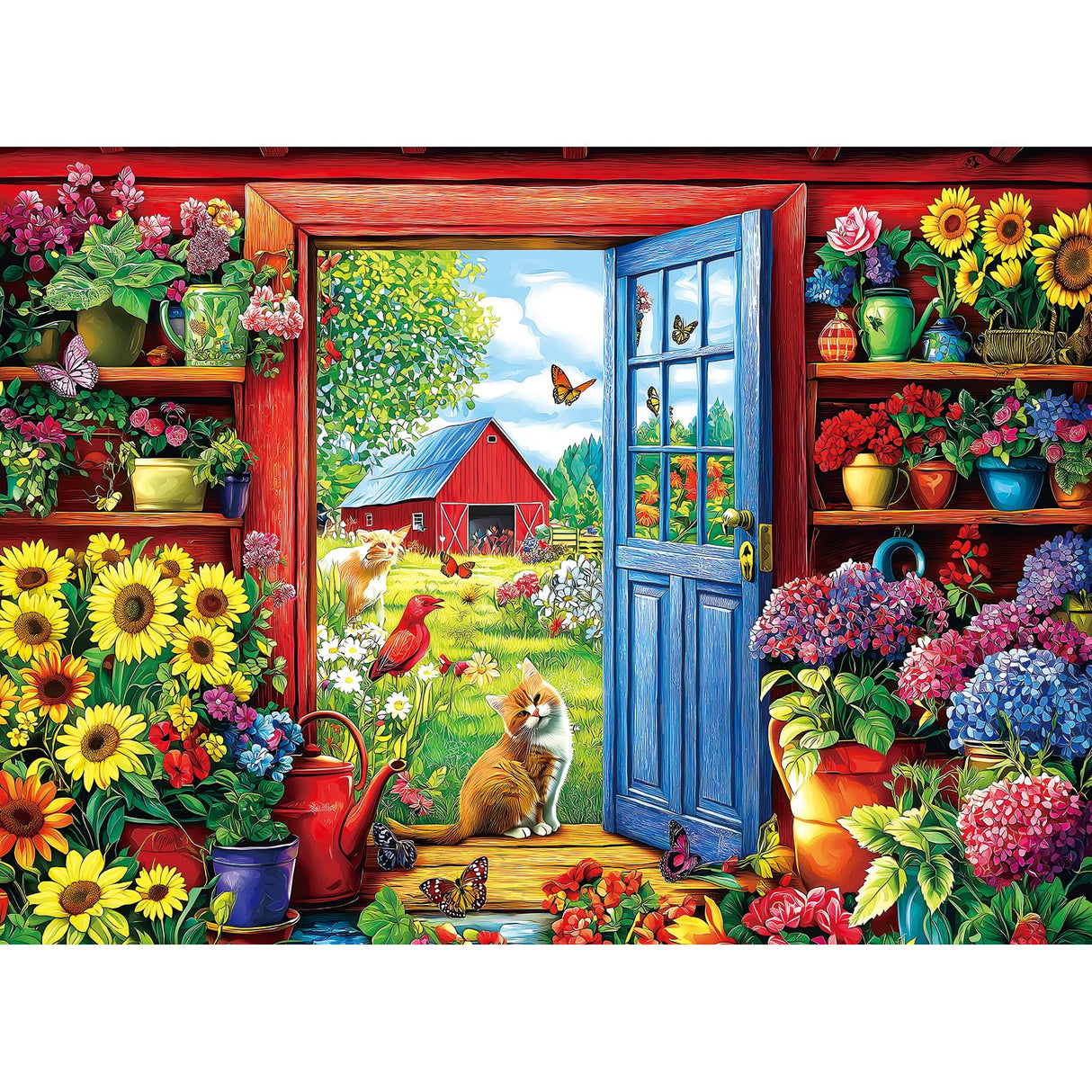 MINIWAN 500 Pieces Puzzle for Adults, Flowers House Puzzle, Recycled Cardboard Jigsaw Puzzles 500 Pieces, Challenging Game Home Decor Birthday Party Gift Toy 21 x 15 inch MINIWAN