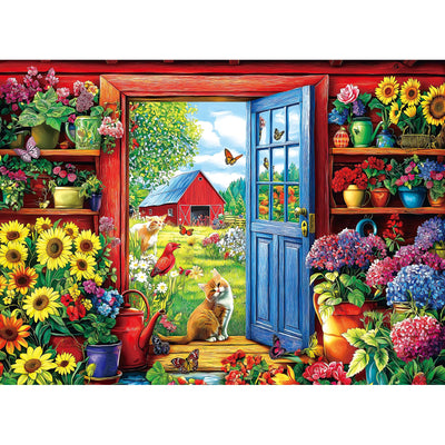 MINIWAN 500 Pieces Puzzle for Adults, Flowers House Puzzle, Recycled Cardboard Jigsaw Puzzles 500 Pieces, Challenging Game Home Decor Birthday Party Gift Toy 21 x 15 inch