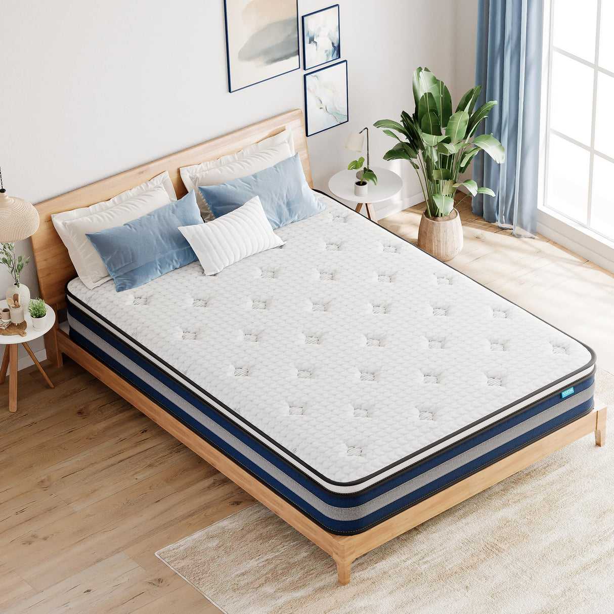 VIZIM Full Mattress, 12 Inch Hybrid Mattress with Individual Pocket Springs & Comfort Memory Foam, Full Size Bed for Pressure Relief & Targeted Support, Medium Firm VIZIM