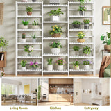 FOTOSOK Triple Wide 6-Tier Bookshelf and Bookcase,Large Freestanding Book Shelf with 17 Open Display Shelves, Tall Bookshelf Plant Flower Shelf Rack Storage Organizer Unit for Living Room, White FOTOSOK