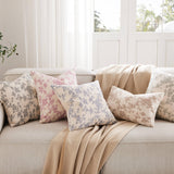 YZJZEDS 100% Cotton French Pastoral Throw Pillow Covers Set of 2, 18x18 Inch Blue Farmhouse Decorative Cushion Covers for Sofa Bed Living Room Home Decor YZJZEDS