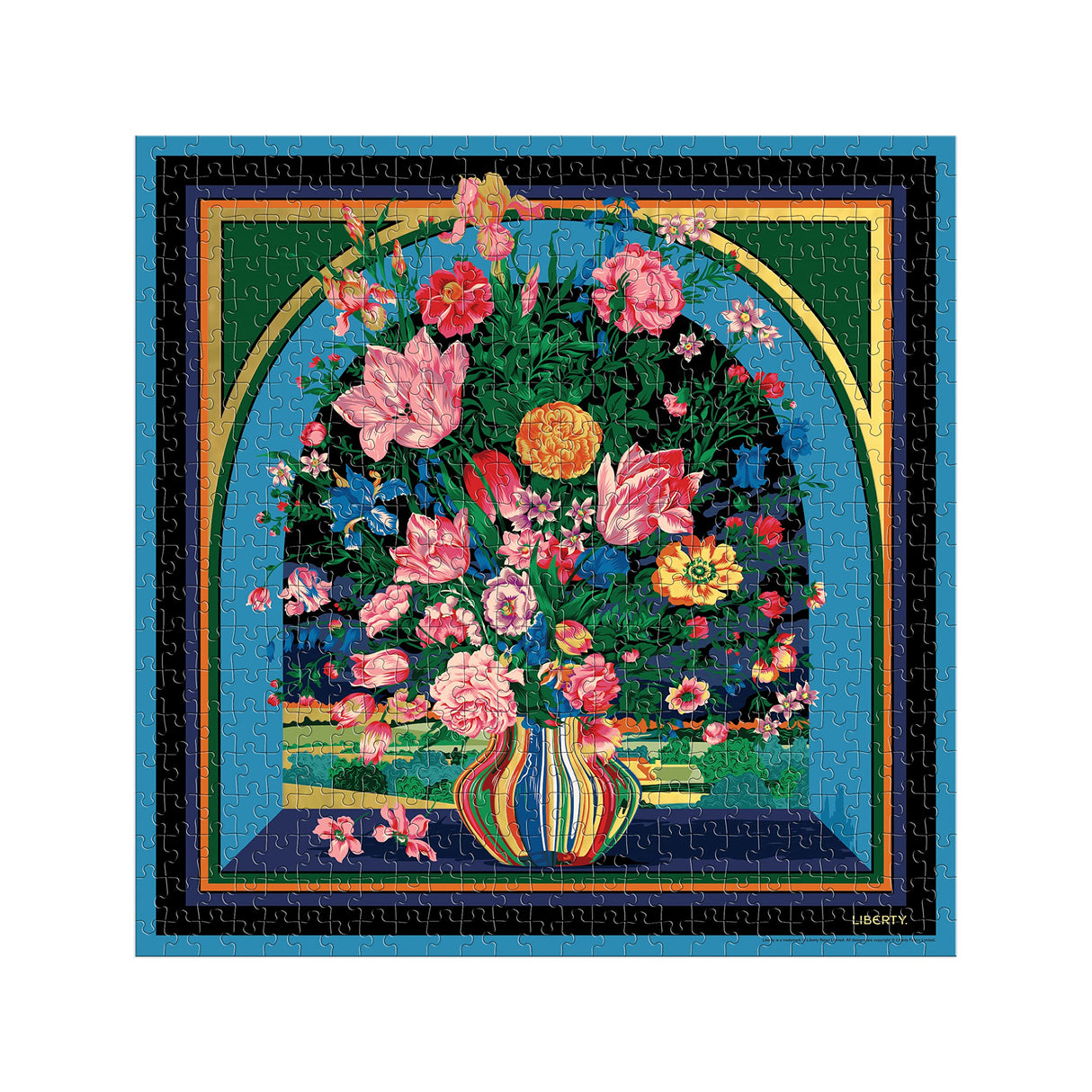 Galison Liberty Vista – 500 Piece Book Puzzle with Iconic Botanical Liberty Heirloom Print Artwork Packaged in Magnetic Keepsake Book Sized Box Galison