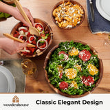 Wooden Salad Bowl, Wood Bowl Set of 3 - Round Design Large Salad Bowl for Serving, Fruit Bowls, Handmade, Durable and Stylish Natural Wood Dining Accessory by Woodenhouse WOODENHOUSE LIFELONG QUALITY