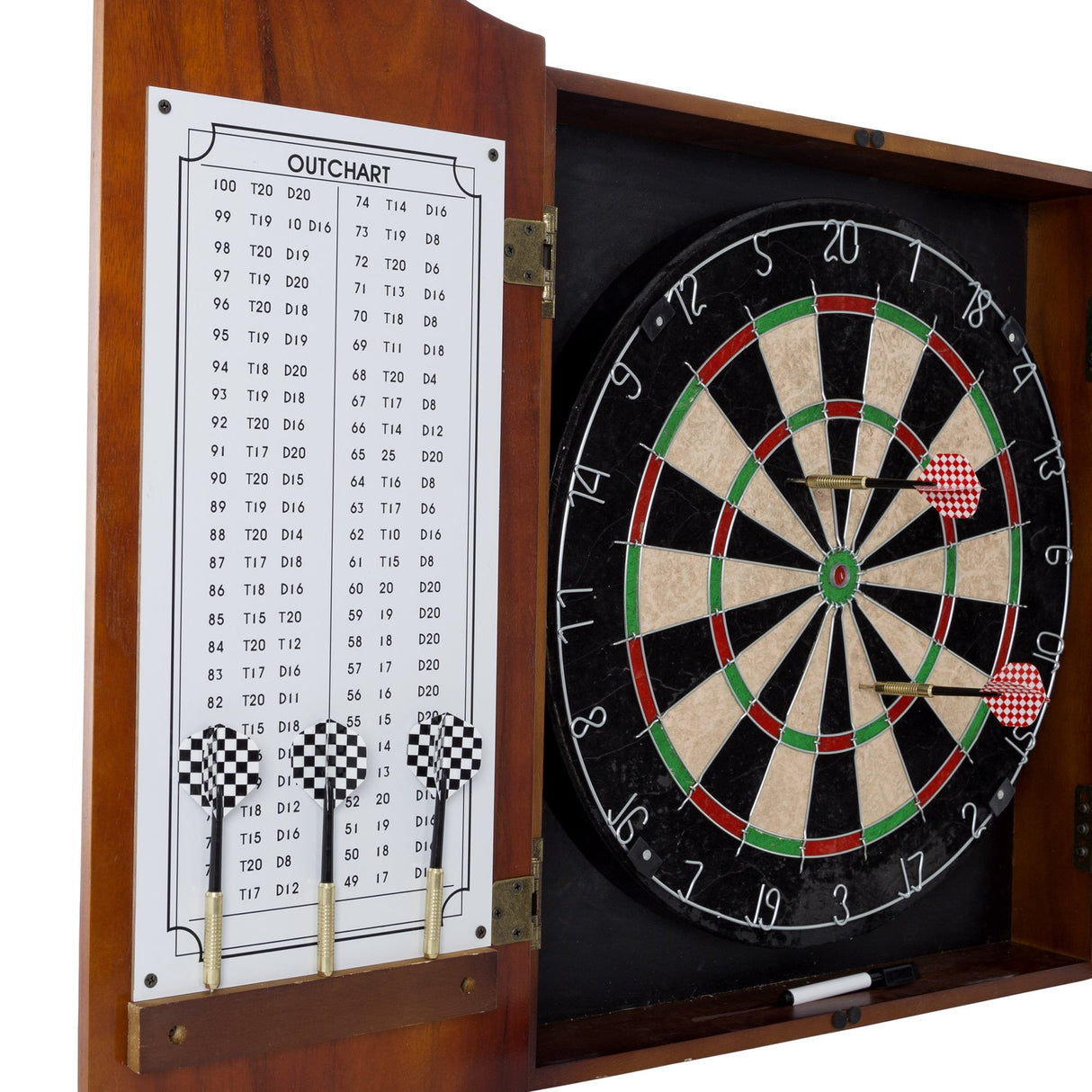 Trademark Games Racks Futons Trademark Games Beveled Wood Dart Cabinet Pro Style Board and Darts, Pine, 3.5 L x 21.5 W 24.75 H US Trademark Poker