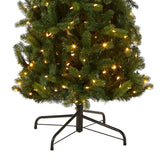 National Tree Company Pre-Lit 'Feel Real' Artificial Slim Downswept Christmas Tree, Green, Douglas Fir, Dual Color LED Lights, Includes PowerConnect and Stand, 9 feet National Tree Company