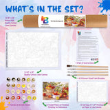 Ledgebay DIY Paint by Numbers Kit for Adults Unframed Canvas: Beginner to Advanced Paint by Numbers Kit - Kits Include Acrylic Paint set 4 Brushes & Tabletop Easel - (Apple Harvest 16" x 20" Unframed) Ledgebay