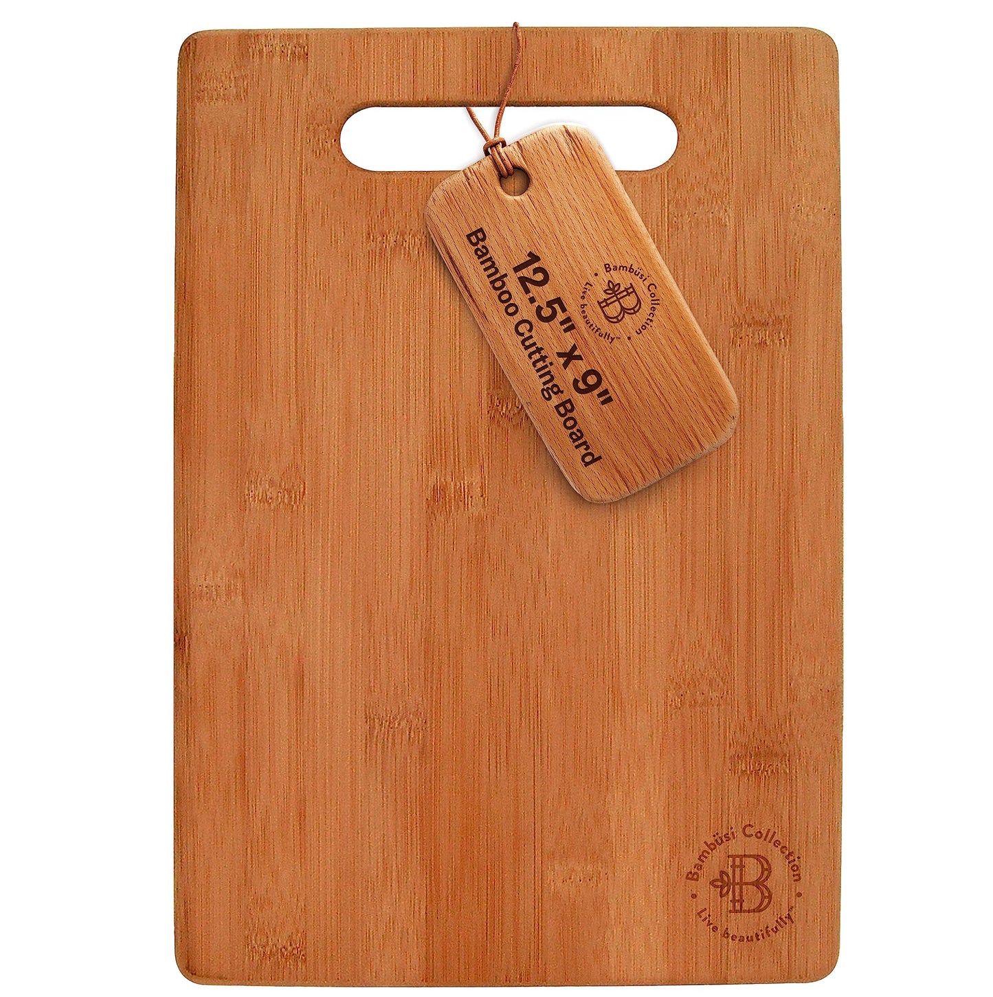 Bamboo Cutting Board, Wooden Kitchen Chopping Board for Food Prep, Chopping, Carving Meat, Fruits Vegetables, 12.5" x 9"