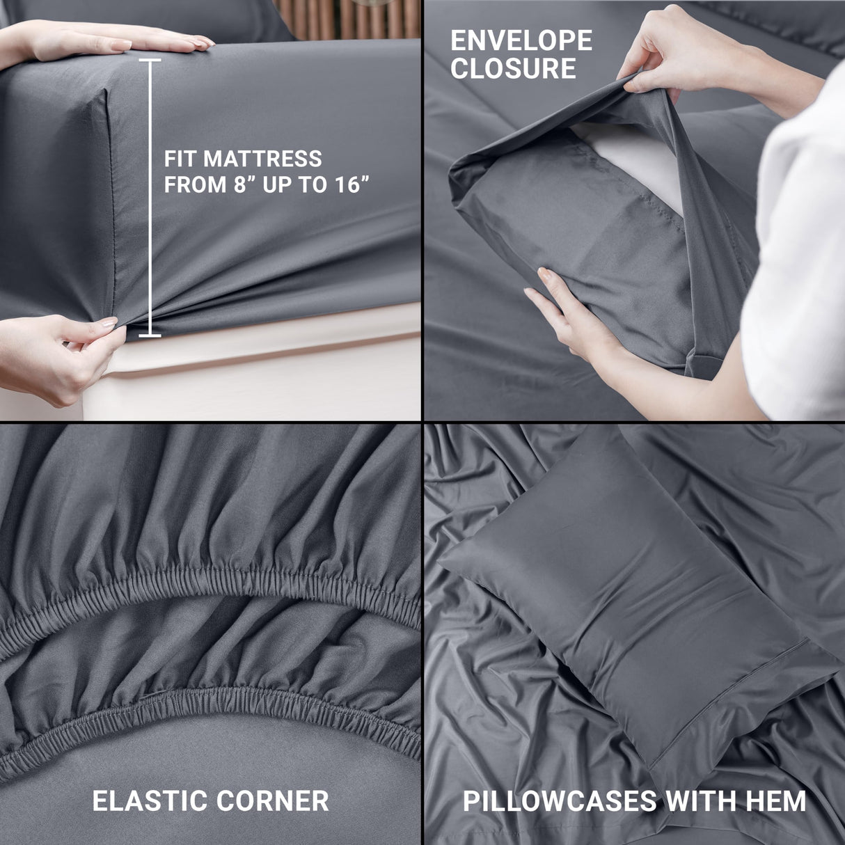 Utopia Bedding Twin Sheet Set – 3 Piece Bed Sheets for Twin Size Bed, Soft and Breathable Microfiber, Includes 1 Fitted Sheet, 1 Flat Sheet and 1 Pillowcase (Grey) Utopia Bedding