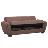 Sweet Home Stores AIR 95" Convertible Sofa Bed with Storage, Firm, Fabric, 3 Seater, Upholstered Sleeper Sofa Couch, Futon for Living Room, Brown-112 Sweet Home Stores
