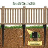 WIMART Fence Post Anchor - Heavy Duty Metal 4''x4'' Ground Spike for Fence, Mailbox, Bird Feeder, Decking... with Black Powder Coating (Set of 8) WIMART