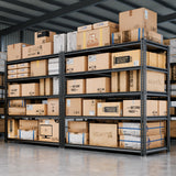 48"W Garage Shelving, 3050LBS Storage Shelves Heavy Duty, 5 Tier Metal Shelving Unit Adjustable Garage Shelves Heavy Duty Shelving for Warehouse,Commercial, Kitchen, 48" W × 18" D × 72" H, Black CypBed