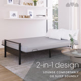 Milliard Metal Futon Frame – Space-Saving Modern Futon Frame Full Size - 2 in 1 Design Perfect for Modern Living Spaces (Black) Milliard