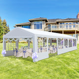 COVERONICS Outdoor Canopy Party Tent, 20'X40' Patio Party Tent with Rollable Sides and 4 Sandbags, Heavy Duty Steel Frame Carport Gazebo Event Tent Perfect for Wedding, Birthday Party, Outdoor Event COVERONICS