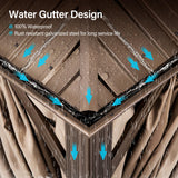 LAUSAINT HOME 10x12 ft Metal Gazebo with Nettings and Curtains for Patios, Waterproof Permanent Heavy Duty Double Hard Roofs Gazebos with Brown Aluminum Frame for Lawn, Party LAUSAINT HOME