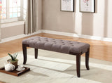 Roundhill Furniture Linon Fabric Tufted Bench, Brown Roundhill Furniture