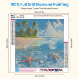 Miwixy Beach Diamond Art Kits for Adults,Summer Diamond Painting Kit,5D Full Drill Round Diamond Dots Paintings Canvas for Beginners Home Wall Decor12x12inch (Beach-A) Miwixy