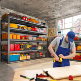 REIBII 78" H Storage Shelves, Garage Shelving Heavy Duty Load 3000LBS, Adjustable Garage Shelving, 5 Tier Metal Shelves Unit for Storage Rack, Basement, 55" W x 26" D x 78" H, Black, 3 Pack REIBII