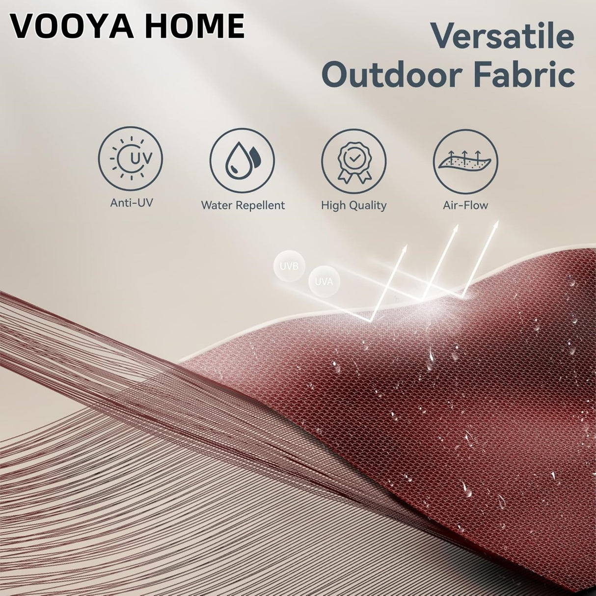 VOOYA HOME 15ft Large Patio Umbrellas Base NOT Included, Outdoor Double-Sided Umbrella with Crank Handle, UV Protective for Pool, Lawn Garden, Backyard (Pole Diameter 1.9 inch) Red VOOYA HOME