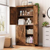 Pantry Cabinet,68'' Kitchen Pantry Storage Cabinet with 4 Doors and Adjustable Shelves, Farmhouse Tall Food Large Wood Pantry Storage Furniture for Kitchen Dining Room,Brown Jocoevol