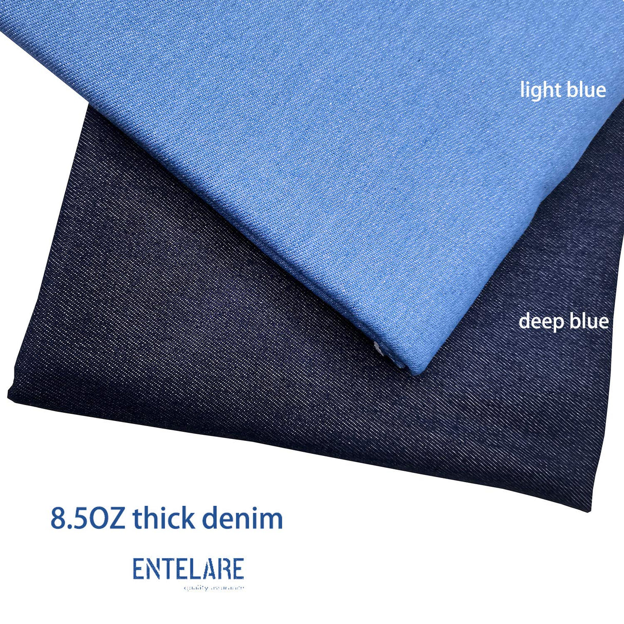 8.5OZ Cotton Durable Denim Fabric 67 Inches Width Entelare(Deep Blue 1Yard) ENTELARE