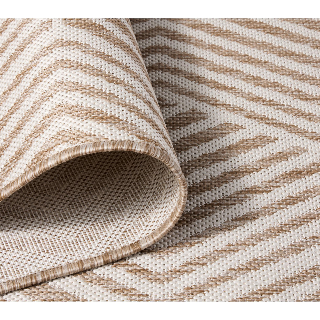 Nicole Miller New York Patio Country Ombre Geo Indoor Outdoor Area Rug, UV Fade Resistant, Low Pile, Beige/Cream, 6'6"x9'2" Nicole Miller New York