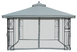 Universal 10' x 12' Gazebo Replacement Mosquito Netting (Grey) APEX GARDEN