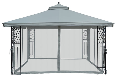 Universal 10' x 12' Gazebo Replacement Mosquito Netting (Grey) APEX GARDEN