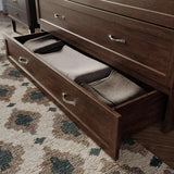 AFI, Northfield Murphy Bed Chest Full with 6" Mattress, Storage Drawer & Built-in USB Charger, Burnt Amber AFI