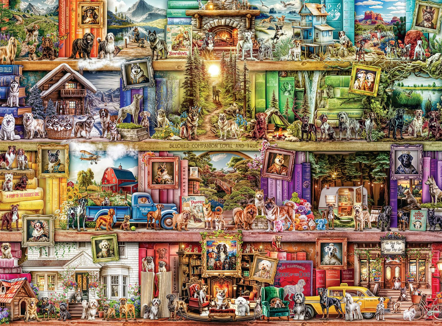 Buffalo Games - Aimee Stewart - The Library of Dogs - 1000 Piece Jigsaw Puzzle for Adults -Challenging Puzzle Perfect for Game Nights - Finished Size is 26.75 x 19.75