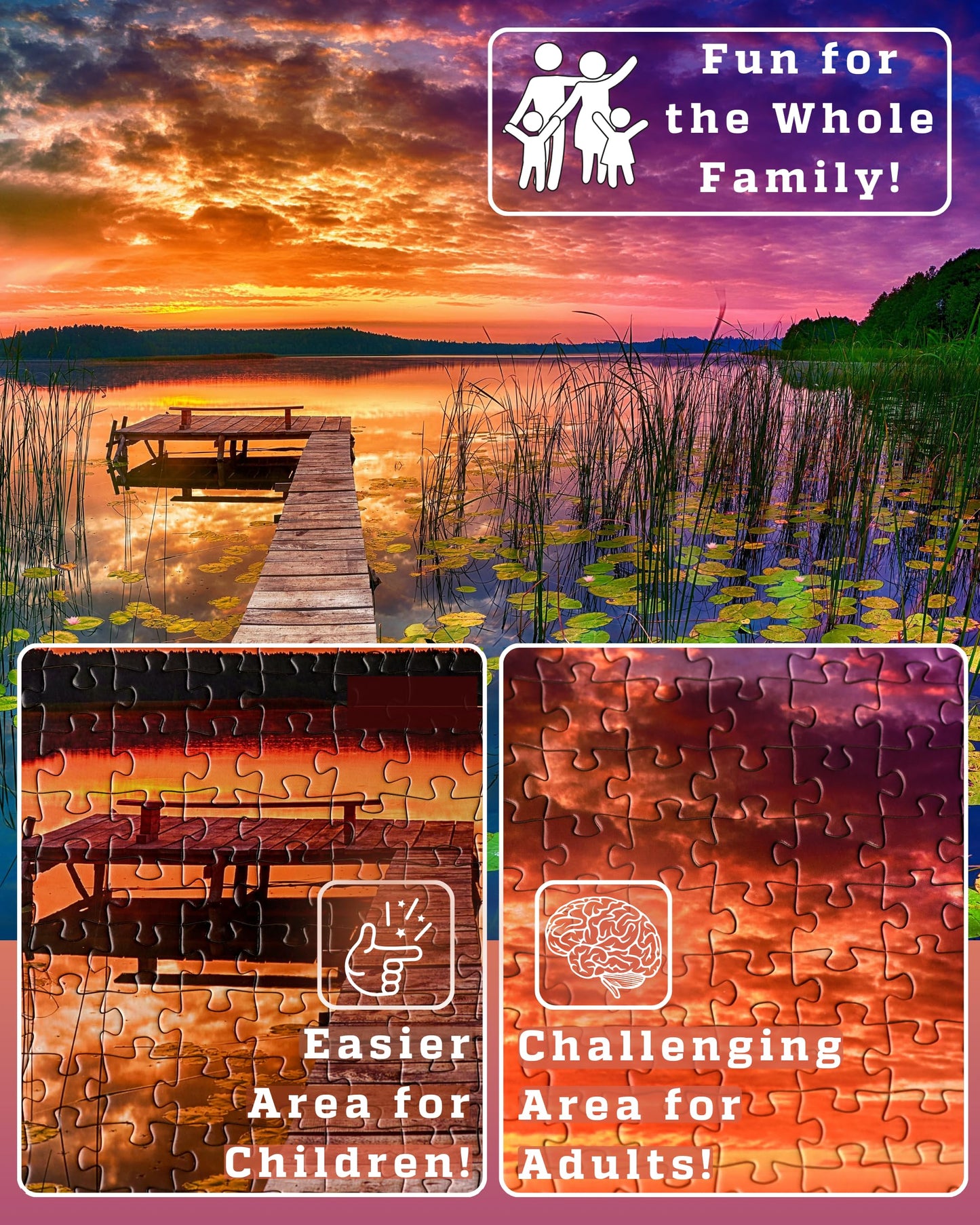 Puzzles for Adults 1000 Pieces - 20x30 in HD Quality Landscape 1000 Piece Puzzle for Adults & Families | Sturdy 2mm Adult Puzzle Pieces | 8 Jigsaw Puzzles Saver Sheets & Full-Sized 1:1 Poster Included