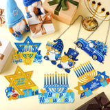 Zonon 6 Pcs Hanukkah Diamond Art Painting Hanging Sign Set Hanukkah Star Diamond Art Adults 5d DIY Craft Acrylic Pendant Ornaments Kits for Home Wall Door Window Decor Zonon