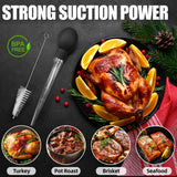 OLESBUR Premium Turkey Basters for Cooking – Baster Syringe for Hot Liquids – Meat and Food Injector – Essential Thanksgiving Cooking Tool – Turkey Baster Large with Cleaning Brush(Black) OLESBUR
