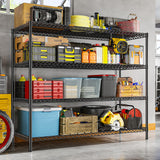 REIBII 2560LBS Storage Shelves 55.5"W Metal Shelving Unit 4 Tier Wire Shelving Commercial Adjustable Garage Shelving Heavy Duty for Storage Rack for Pantry, Garage, Kitchen, 55.5"W x 18"D x 55.5"H REIBII