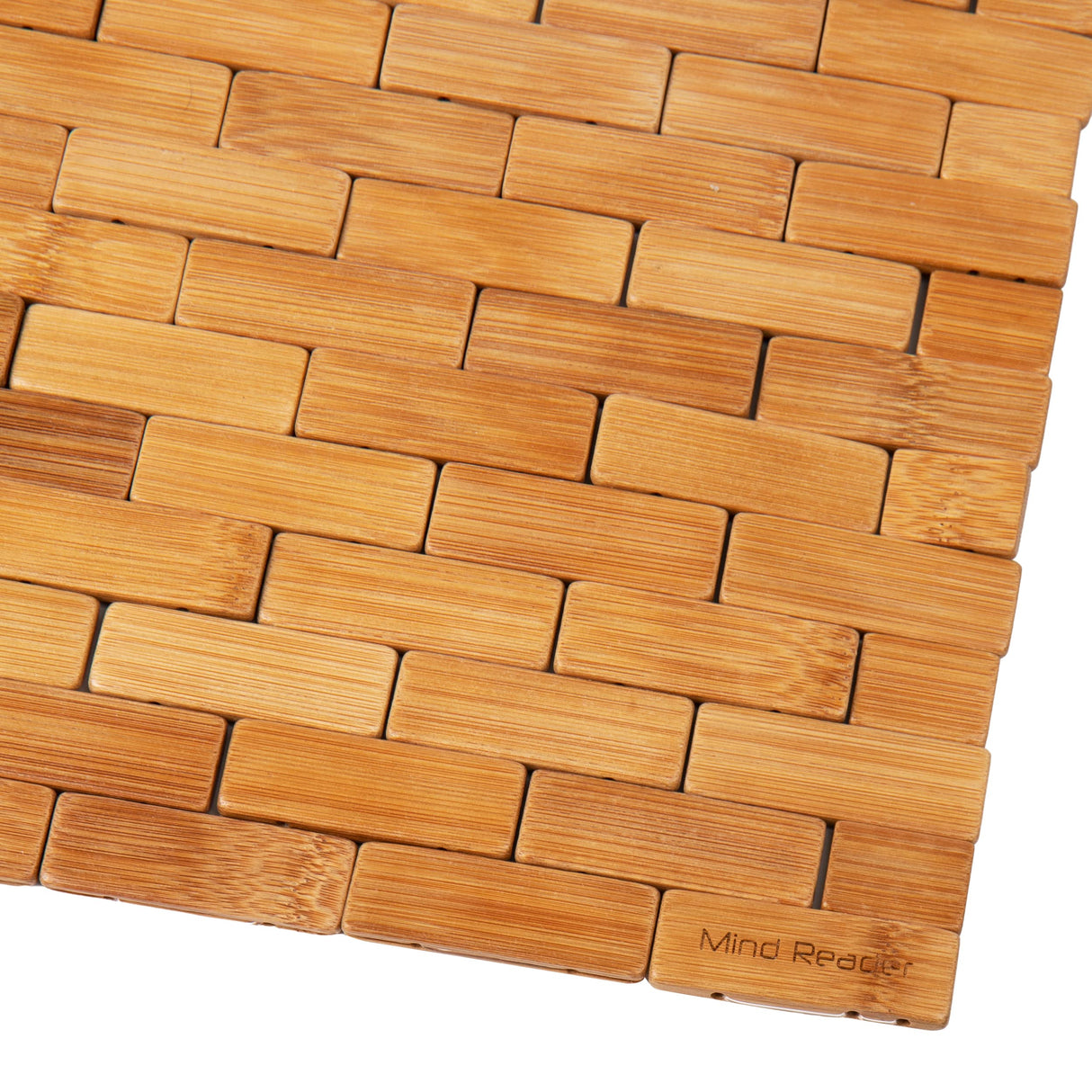 Mind Reader Bath Mat, Shower Mat, Bathtub Mat, Bathroom Accessory, Wood, Rayon from Bamboo, 23.5"L x 16.5"W x 0.4"H, Brown Mind Reader
