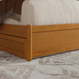 AFI, Andorra King Platform Bed with Panel Footboard & Twin XL Trundle, Light Toffee AFI
