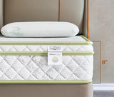 Oliver & Smith 8 Inch California King Mattress - Breathable Euro Top Hybrid with Medium Firm Bonnell Coil Support - High Density Foam, Cotton Cover Cal King Mattress in A Box - White OLIVER & SMITH SINCE 1921