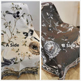 VClife Boho Beige Floral Birds Couch Cover Soft Thick Cotton Linen Farmhouse Sofa Cover for 3 Cushion Couch Sofa, Breathable Non-Slip Sectional Sofa Protector 1 PC Futon L Shpe Slipcover with Tassels VClife