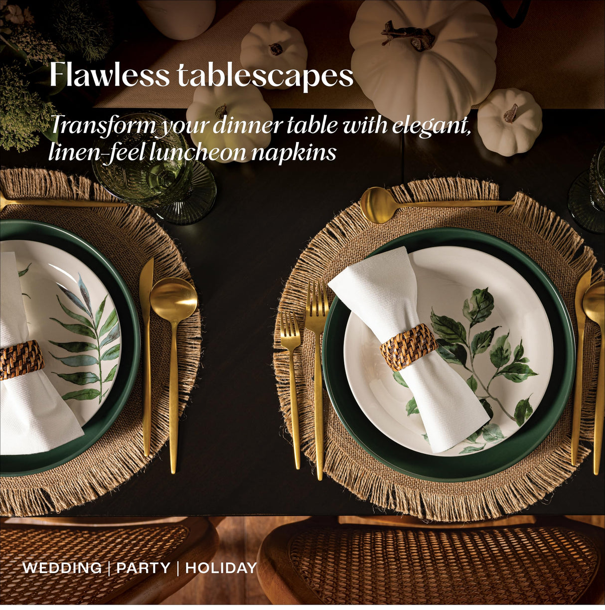 200 Linen-Feel Luncheon Paper Napkins - Disposable Lunch Napkins For Everyday Use - Ideal For Lunch, Dinner, Parties, Weddings, Restaurants, Or Event Servietto