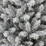 Glitzhome 11ft Pre-Lit Flocked Slim Fir Artificial Christmas Tree, Hinged Holiday Xmas Tree with 950 Warm White Lights,Metal Hinges & Base for Home, Office, Party Decoration Glitzhome