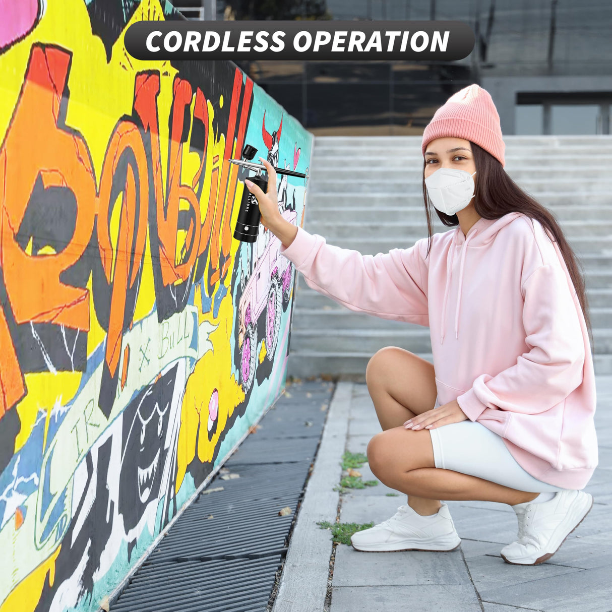 AKALLIBRE Airbrush Kit with Compressor, 48PSI High-Pressure Non-Clogging Airbrush Gun with 0.2/0.3/0.5mm Nozzles, Portable Airbrush for Nails Art, Cake Decoration, Painting etc. AKALLIBRE