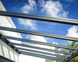 Palram - Canopia Stockholm 11x27 Patio Cover Outdoor Canopy, Gray DIY Kit Lean to Grill Gazebo Shade Canopy Covered Pergola Roof to Protect from Sun, Rain, Snow, UV Protected Polycarbonate Shelter Palram