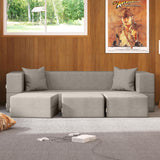 Jaxx Zipline Convertible Sleeper Sofa & Three Ottomans/California King-Size Bed, Dove Grey Jaxx