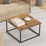 Cidaziya Small Coffee Table for Living Room,Modern Wood Coffee Table,Low Square Center Table Easy Assembly,23.6 x 23.6 x 16.3 Inches,Brown Cidaziya