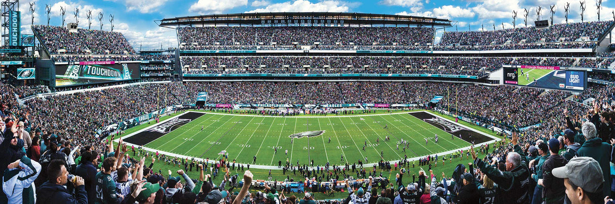 Masterpieces 1000 Piece Sports Jigsaw Puzzle - NFL Philadelphia Eagles Center View Panoramic - 13"x39" Masterpieces