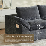 Vamcheer Modular Sectional Cloud Couch, Utra Soft U Shaped Couch with 2 Movable Ottoman, Deep Seat Boneless Couches for Living Room Bedroom, No Assembly Required, Grey Vamcheer