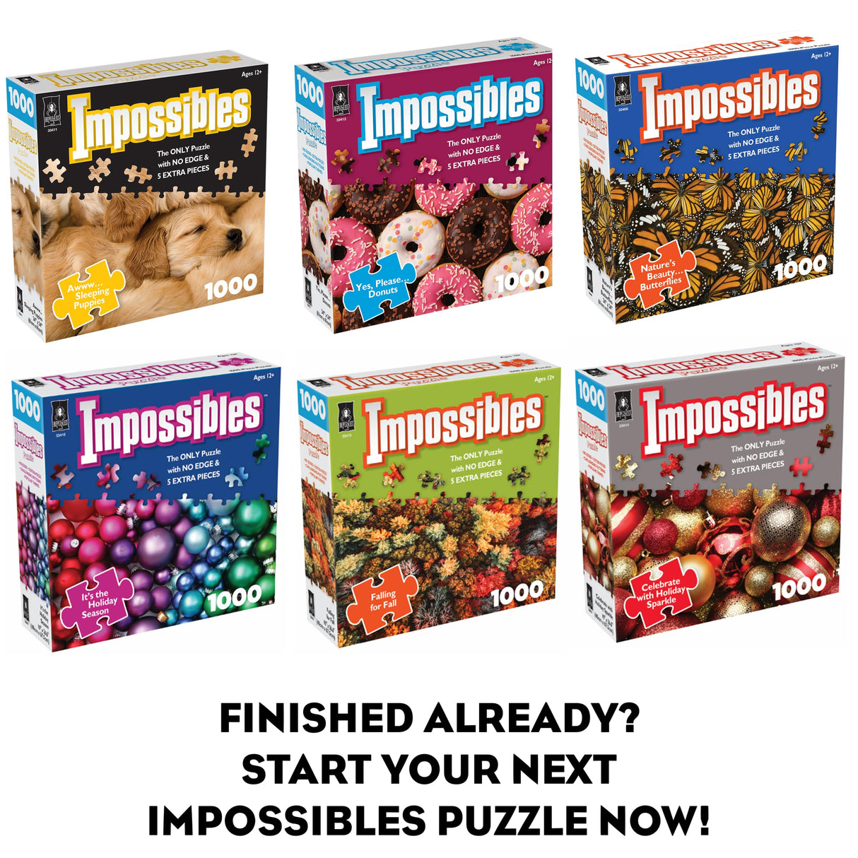 BePuzzled, Impossibles Puzzles: Impossibles Holiday Sparkle Challenging Puzzles with a Twist for Advanced Puzzlers Ages 15 and Up Bepuzzled